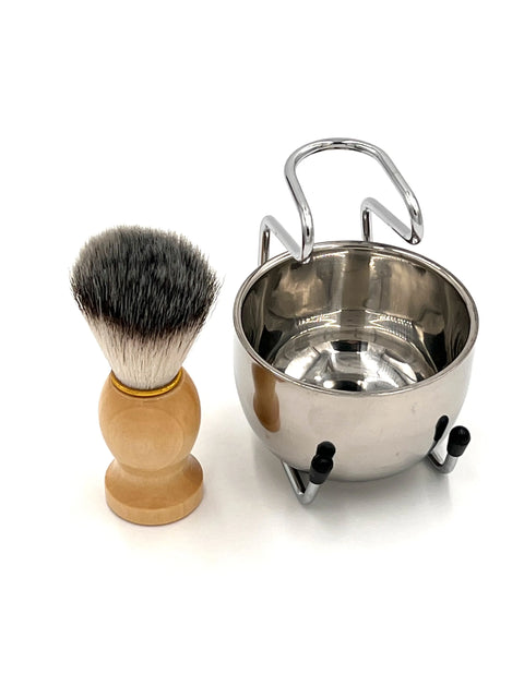Set da barba in tre pezzi - "cromo"