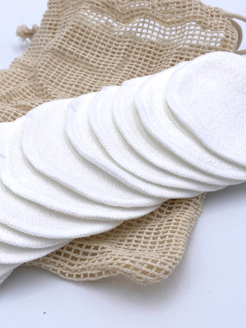 Tampons à démaquiller écologiques en coton bio et fibres de bambou